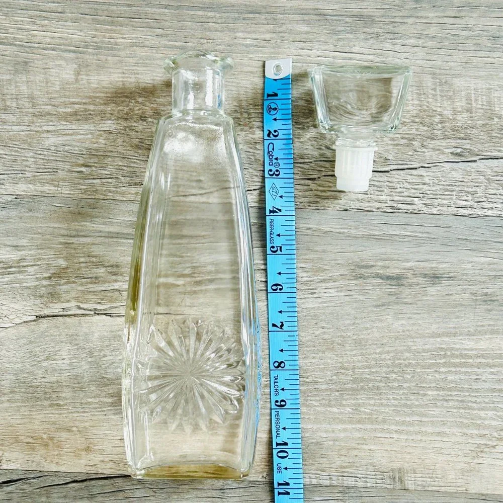 Vintage Mid Century Bourbon Glass Decanter w/ Stopper